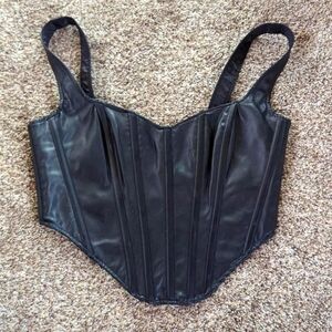 Faux Leather Corset Top